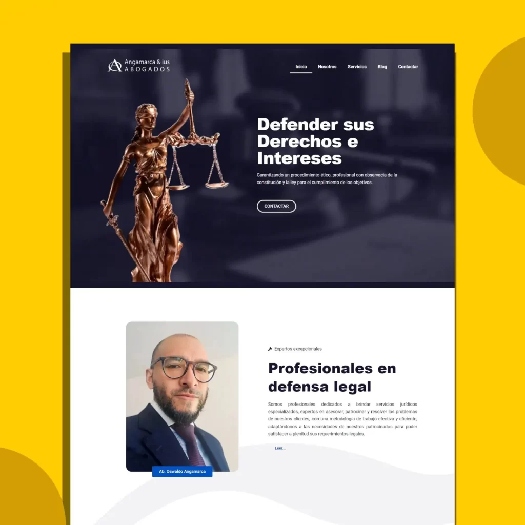 Sitio web Abogado Angamarca diseño de Alex Freelancer