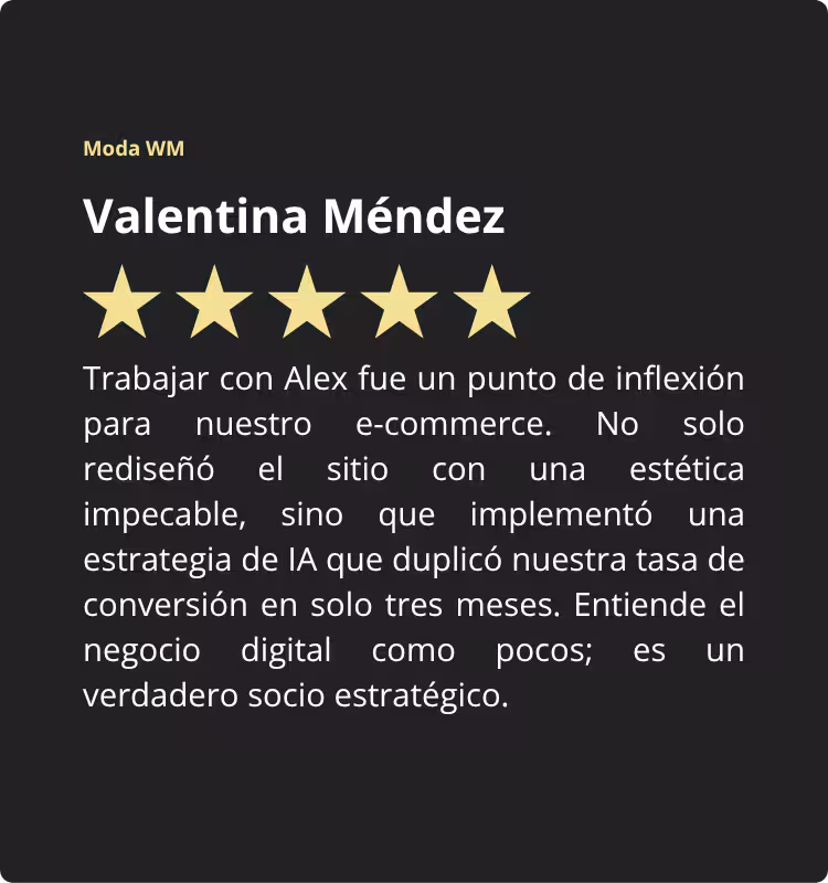 Valentina Méndez reseña para alex freelancer